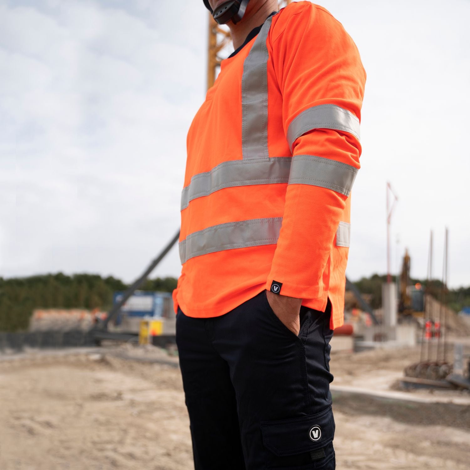 Reflex Long Sleeved Cotton Hi-Vis T-Shirt - VELTUFF® DK