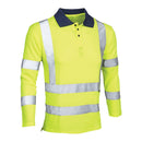 Reflex Hi-Vis Long Sleeved Polo Shirt - VELTUFF® DK
